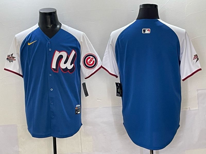 Men Chicago Cubs Blank Blue white All star 2025 Nike MLB Jersey style 01